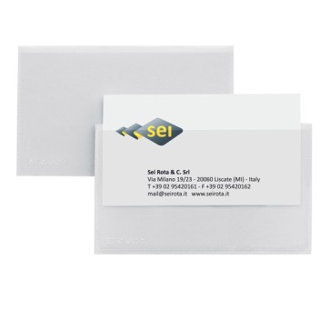 Portabiglietti da visita Eticard T -  autoadesivi - PVC - 5,5 x 9 cm - trasparente - Sei Rota - conf. 10 pezzi