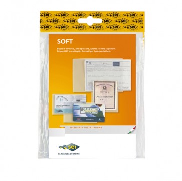 Buste a sacco Soft - PPL - 6x10 cm - liscio - trasparente - Sei Rota - conf. 100 pezzi