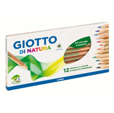 Pastelli colorati Natura - diametro mina 3,8 mm - legno di cedro -  colore assortiti - Giotto - conf. 12 pezzi