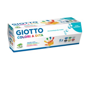 Colori a dita - 100 ml - colori assortiti - Giotto - conf. 6 pezzi