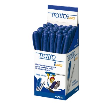 Penna a sfera con cappuccio - punta 1 mm - blu - Tratto - conf. 50 pezzi