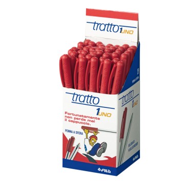 Penna a sfera - punta 1 mm - rosso - Tratto - conf. 50 pezzi