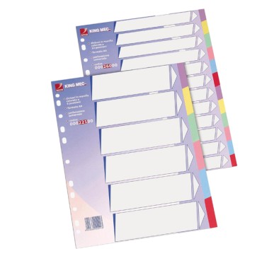 Separatore - cartoncino 225 gr - 12 tasti colorati - A4 - multicolore
