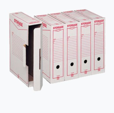 Scatola archivio Storage - A4 - 8,5x31,5x22,3 cm - bianco e rosso - 1601 Esselte Dox