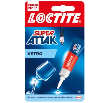 Colla Super Attak Vetro - 3 gr - trasparente - Loctite