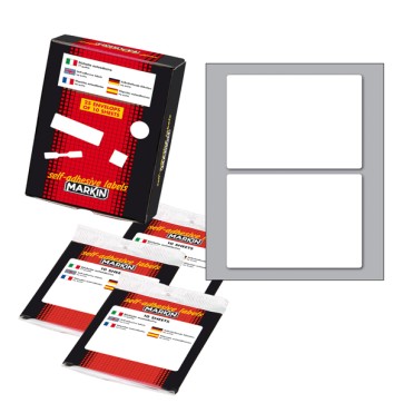 Etichette adesive - in carta - permanenti - 95 x 66 mm - 2 et/fg - 10 fogli - bianco - Markin