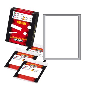 Etichette adesive - in carta - permanenti - 142 x 110 mm - 1 et/fg - 10 fogli - bianco - Markin