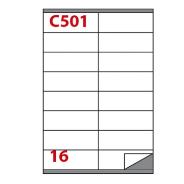 Etichette adesive C/501 - in carta - permanenti - 105 x 36 mm - 16 et/fg - 100 fogli - bianco - Markin