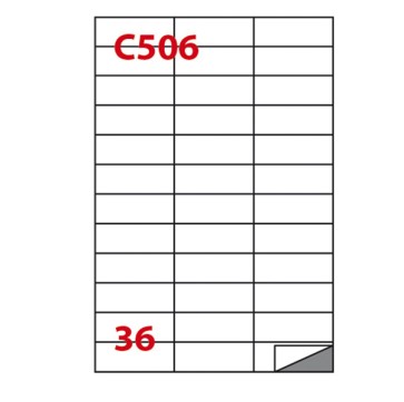 Etichette adesive C/506 - in carta - permanenti - 70 x 24,25 mm - 36 et/fg - 100 fogli - bianco - Markin