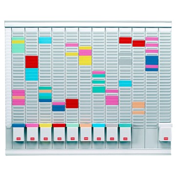 Professional Planner - 80 x 73 x 1,5 cm - 100 schede indice 1 bianche e 1000 schede indice 2 colorate incluse - Nobo