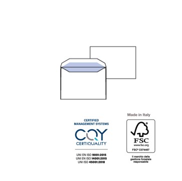 Busta Busta Silver Matic FSC - senza finestra - gommata - 11,4 x 16,2 cm - 80 gr -  bianco - Pigna Envelopes - conf. 25 pezzi