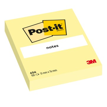 Blocco foglietti - 656 - 76 x 51 mm - giallo Canary - 100 fogli - Post it