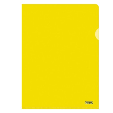 Cartelline a L Pratic - Superior - PPL - buccia - 22x30 cm - giallo - Favorit - conf. 50 pezzi