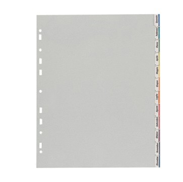 Separatore - 12 tacche personalizzabili - PP - 22x30 cm - grigio - Favorit