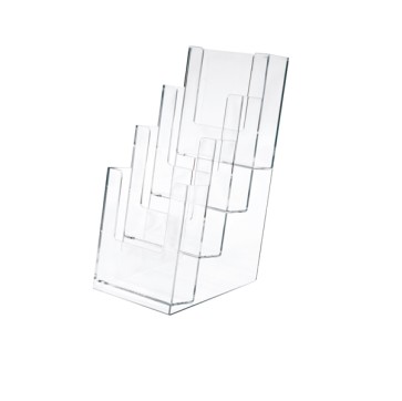Portadepliant - 11 x 25 x 14 cm - plastica - trasparente - Lebez