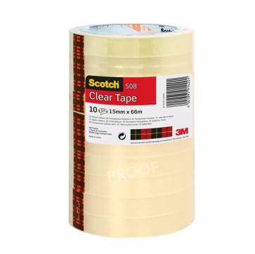 Nastro adesivo 508 - 1,5 cm x 66 m - trasparente - Scotch -  torre 10 rotoli