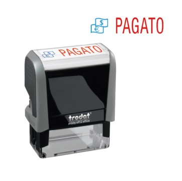 Timbro Office Printy Eco - PAGATO - 47 x 18 mm - Trodat