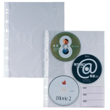 Buste forate Atla CD 3 - 3 tasche - 210x297 mm - Sei Rota - conf. 10 pezzi