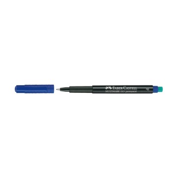 Pennarello Multimark universale permanente con gomma  - punta fine 0,6mm - blu - Faber Castell