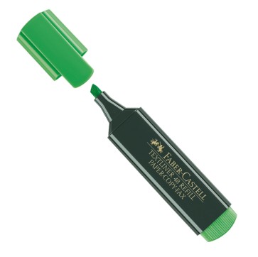 Evidenziatore Textliner 48 -  punta di 3 differenti larghezze: 5,0-3,0mm-1,0mm  - verde - Faber Castell