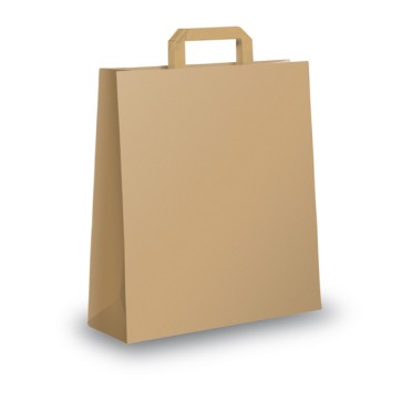 Shopper - maniglie piattina - 22 x 10 x 29 cm - carta kraft - avana - Mainetti Bags - conf. 25 pezzi