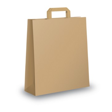 Shopper - maniglie piattina - 36 x 12 x 41 cm - carta kraft - avana - Mainetti Bags - conf. 25 pezzi
