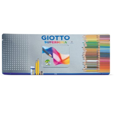 Pastello Supermina - mina 3,8 mm - colori assortiti - Giotto - astuccio in metallo 50 pezzi