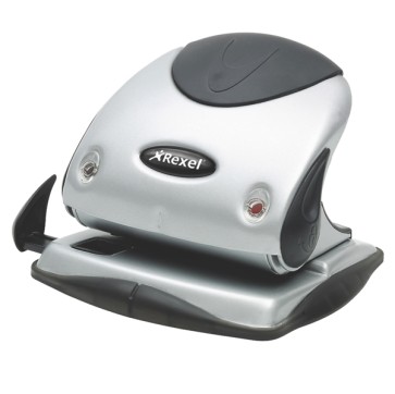 Perforatore P225 - max 25 fogli - 2 fori - passo 8 cm - argento/nero - Rexel