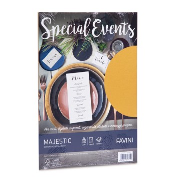 Carta metallizzata Special Events - A4 - 250 gr - oro - Favini - conf. 10 fogli