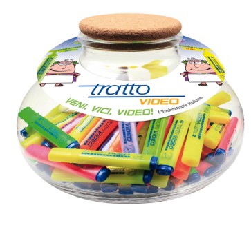 Evidenziatore Tratto Video - punta a scalpello - tratto 1 - 5 mm - colori assortiti  - Tratto - expo 120 pezzi