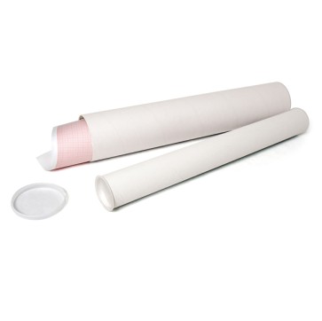 Tubo portadisegni - diametro 6 cm - H 54 cm - cartone - bianco - IKona+