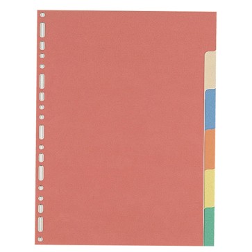 Separatore - 6 tacche - cartoncino colorato 240 gr - 21x29,7 cm - multicolore - Favorit