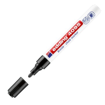 Marcatore a gesso liquido 4095 - punta tonda - da 2 a 3mm - nero - Edding