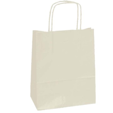 Shopper Twisted - maniglie cordino - 45 x 15 x 50 cm - carta kraft - avorio - Mainetti Bags - conf. 25 pezzi