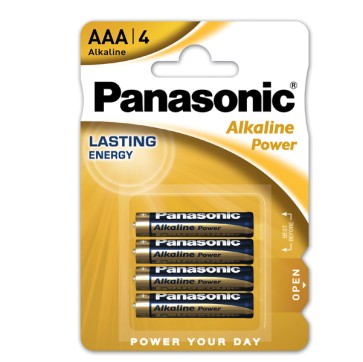 Pile Ministilo AAA - 1,5V - alcalina - Panasonic - blister 4 pezzi