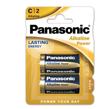 Pile Mezzatorcia C - 1,5V - alcalina - Panasonic - blister 2 pezzi