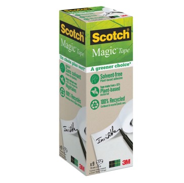 Nastro adesivo Magic 900 - green - 1,9 cm x 33 m - trasparente - Scotch - Value Pack 9 rotoli