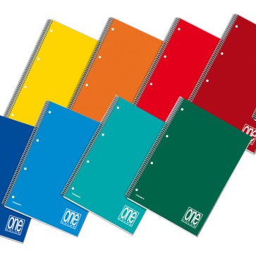 Maxiquaderno One Color - A4+ - forato - microperforato - 1 rigo - 60 fogli - 80 gr - spiralato - Blasetti