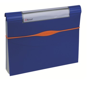 Cartella a soffietto Optima - 13 tasche - 23x33 cm - blu - Rexel