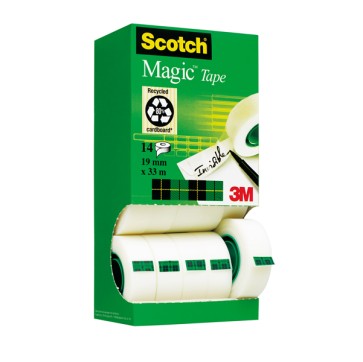 Nastro adesivo Magic 810 - permanente - 1,9 cm x 33 m - trasparente - Scotch - Multi Pack 12+2 rotoli