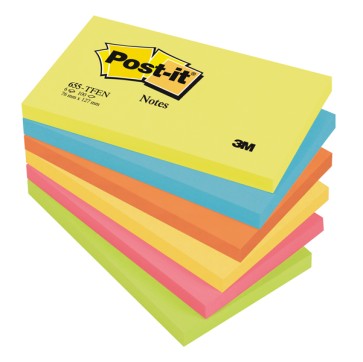 Blocco foglietti Colori Energy - 655-TFEN - 76 x 127 mm - 72 gr - colori assortiti - 100 fogli - Post it