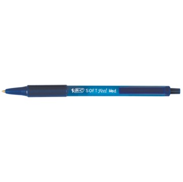 Penne a sfera a scatto Soft Feel - punta 1,0mm - blu - Bic - conf. 12 pezzi