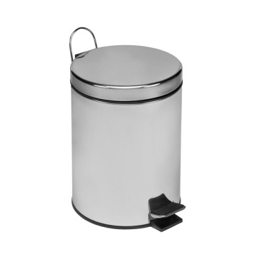 Pattumiera a pedale - diametro 20,5 cm - altezza 27,8 cm - 5 L - acciaio inox - Medial International