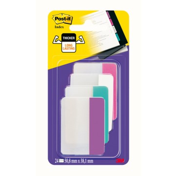 Segnapagina Post it  Index Strong - 686-PWAV - per archivio - 50,8 x 38,1 mm - rosa/bianco/turchese/viola - Post it  - conf. 24 pz