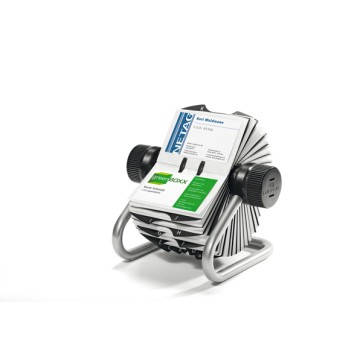 Portabiglietti da visita Visifix® Rotary - 400 posti - 19,5x19x12 cm - silver - Durable
