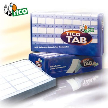 Etichette adesive a modulo continuo TAB 1 - in carta - corsia singola - permanenti - 89 x 36,2 mm - 8 et/fg - 500 fogli - bianco - Tico