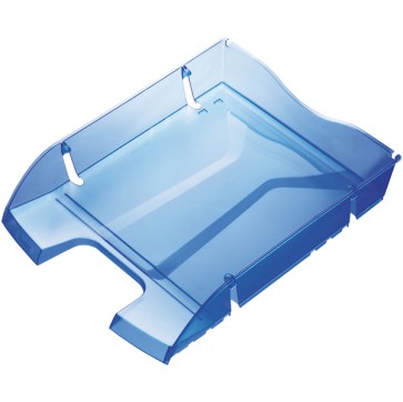 Vaschetta portacorrispondenza - plastica riciclata - 35,5x27,5x6,6 cm - blu trasparente - Helit