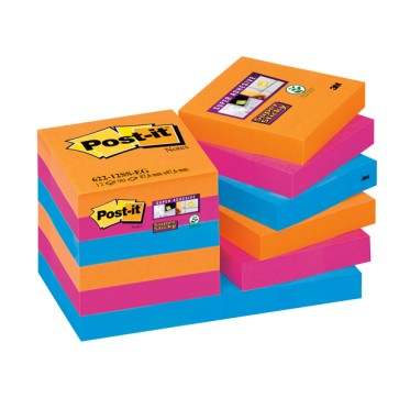 Blocco foglietti Post it  Super Sticky - colore Bangkok - 47,6 x 47,6mm - 90 fogli - Post it