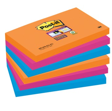 Blocco foglietti Post it  Super Sticky - colore Bangkok - 76 x 127mm - 90 fogli - Post it