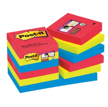 Blocco foglietti Post it  Super Sticky - colore Bora Bora - 47,6 x 47,6mm - 90 fogli - Post it